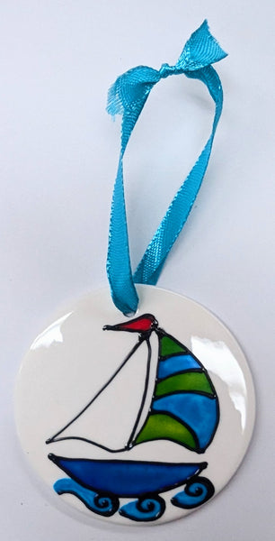 Stepho Hand Painted Picture Ceramic Disc Ornaments