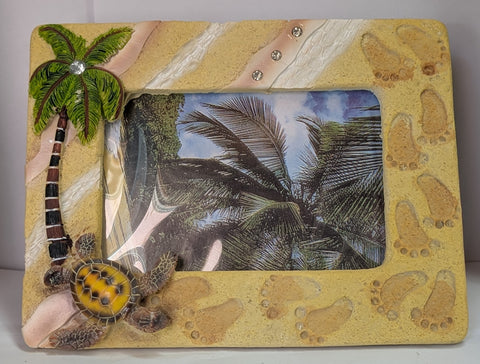 Sandy Turtle Landscape Photo Frame