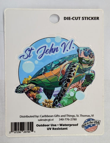 Turtle St. John, VI Die-Cut Sticker
