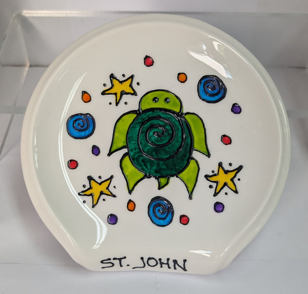 Circular Hand painted Spoon Rests by Stephanie "Stepho" Clarke