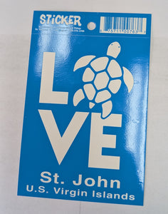 LOVE Turtle St. John, USVI Sticker