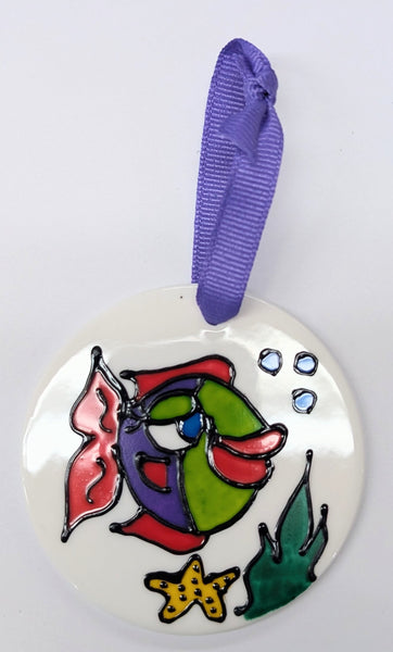 Stepho Hand Painted Picture Ceramic Disc Ornaments