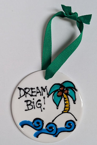 Stepho Hand Painted Phrase Ceramic Disc Ornaments