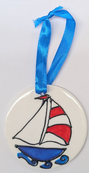 Stepho Hand Painted Picture Ceramic Disc Ornaments