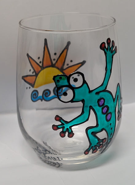 Hand-Painted Stemless Wineglasses by Stepho