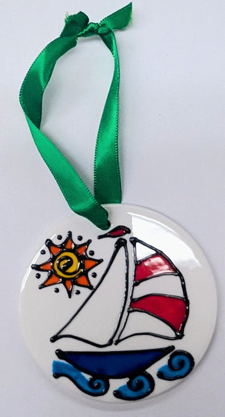 Stepho Hand Painted Picture Ceramic Disc Ornaments