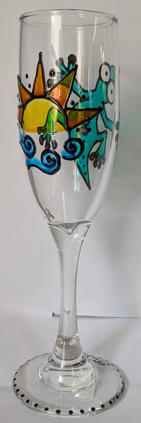 Hand-Painted Champagne Glasses by Stepho