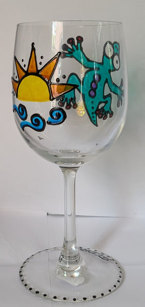 Hand-Painted White Wine Glasses by Stepho