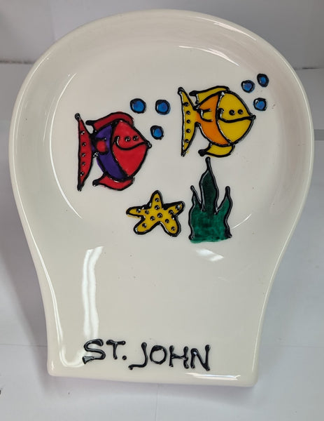 Oblong Hand painted Spoonrests by Stephanie "Stepho" Clarke