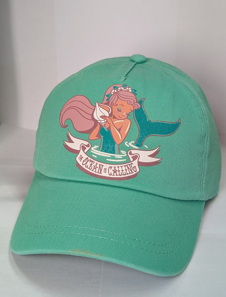 The Ocean is Calling Mermaid Youth Baseball Cap