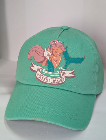 The Ocean is Calling Mermaid Youth Baseball Cap