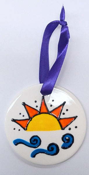 Stepho Hand Painted Picture Ceramic Disc Ornaments
