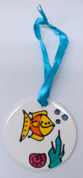 Stepho Hand Painted Picture Ceramic Disc Ornaments