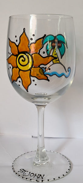 Hand-Painted White Wine Glasses by Stepho