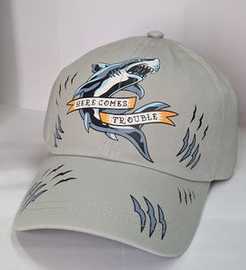 Here Comes Trouble Shark Youth Baseball Cap