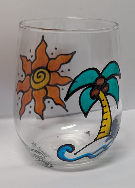 Hand-Painted Stemless Wineglasses by Stepho