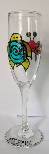 Hand-Painted Champagne Glasses by Stepho