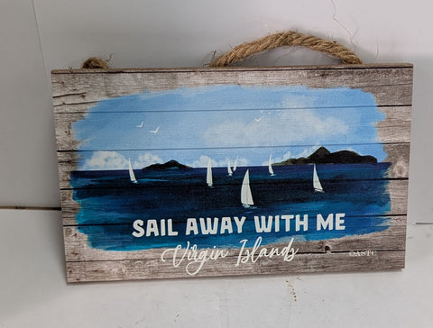 Sail Away with Me Virgin Islands Mini Sign