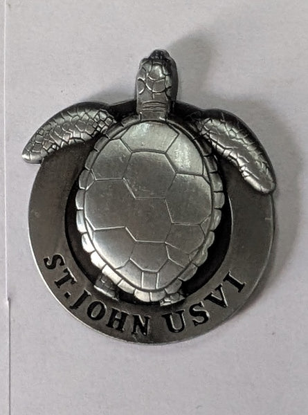 Metal Turtle St. John VI Magnet