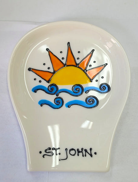 Oblong Hand painted Spoonrests by Stepho