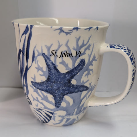 Indigo Shells Mug