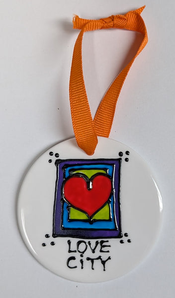 Stepho Hand Painted Phrase Ceramic Disc Ornaments