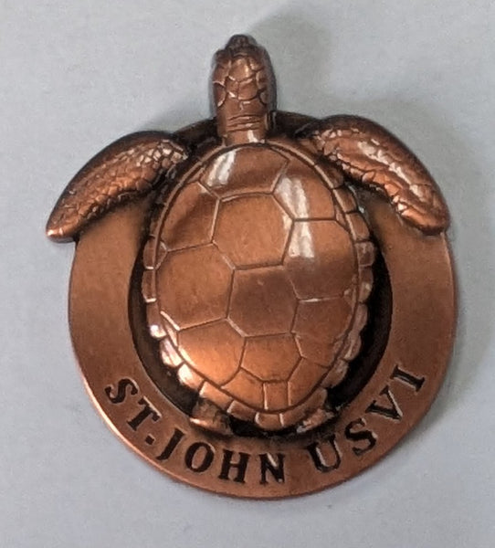 Metal Turtle St. John VI Magnet