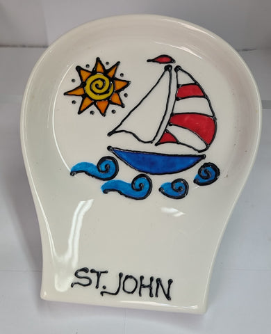 Oblong Hand painted Spoonrests by Stephanie "Stepho" Clarke