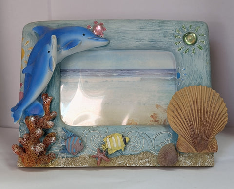 Blue Dolphin Portrait Photo Frame