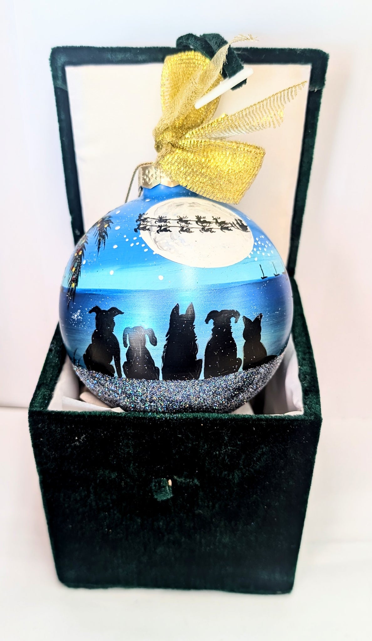 Hand Painted Glass Ball Silent Night Ornament - St. John, VI