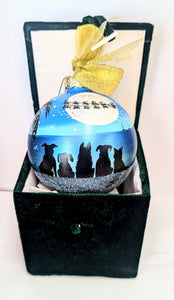 Hand Painted Glass Ball Silent Night Ornament - St. John, VI
