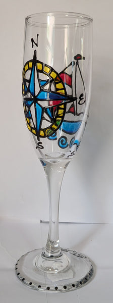 Hand-Painted Champagne Glasses by Stepho