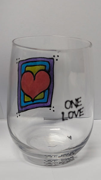 Hand-Painted Stemless Wineglasses by Stepho