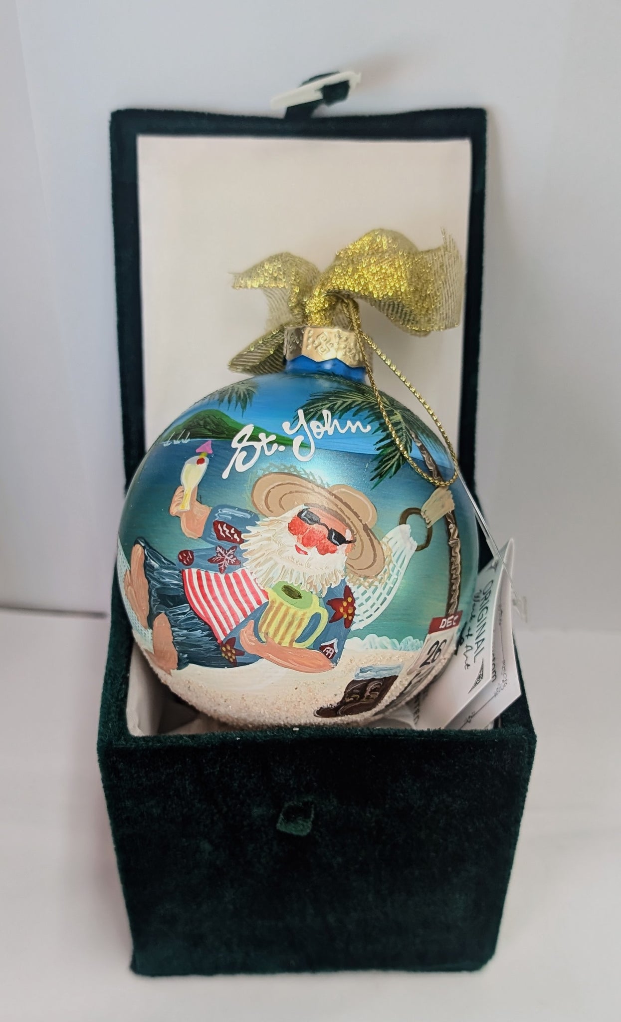Hand Painted Glass Ball The Day After Ornament - St. John, VI