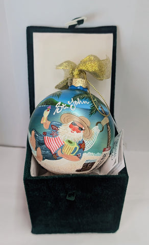 Hand Painted Glass Ball The Day After Ornament - St. John, VI