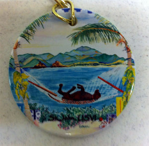 Dog Days in Paradise Christmas Ornament