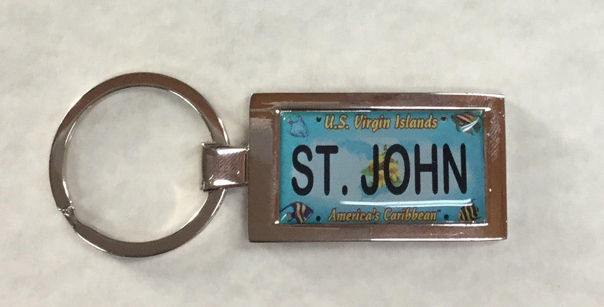 St. John License Plate Keychain