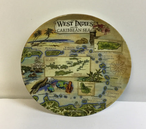West Indies Antique Map Plate