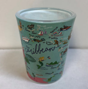 Caribbean Fun Map Shot Glass