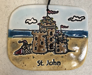 Christmas Sandcastle Handcrafted Ceramic Ornament