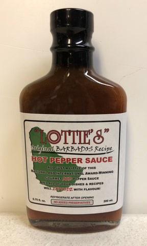 Lottie's Original Barbados Recipe Red Hot Pepper Sauce