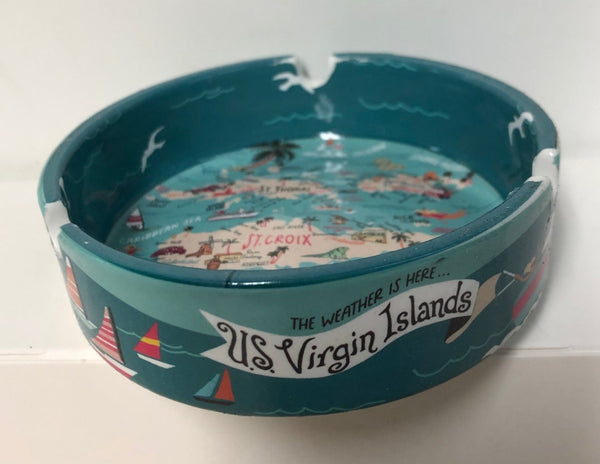 The Weather Is Here U.S. Virgin Islands Map Ashtray