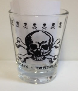 Skull & Crossbone Shot Glass, The Beatings Will Continue