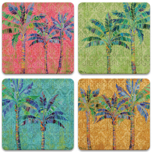 Paradise Palms Coasters by Paul Brent Set of Four Coasterstones
