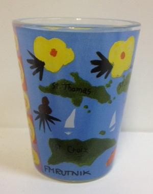 VI Map by Frances Rutnik Shot Glass