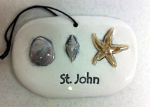 Three Seashells Handcrafted Ceramic Ornament