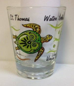 USVI Green Turtle Shot Glass