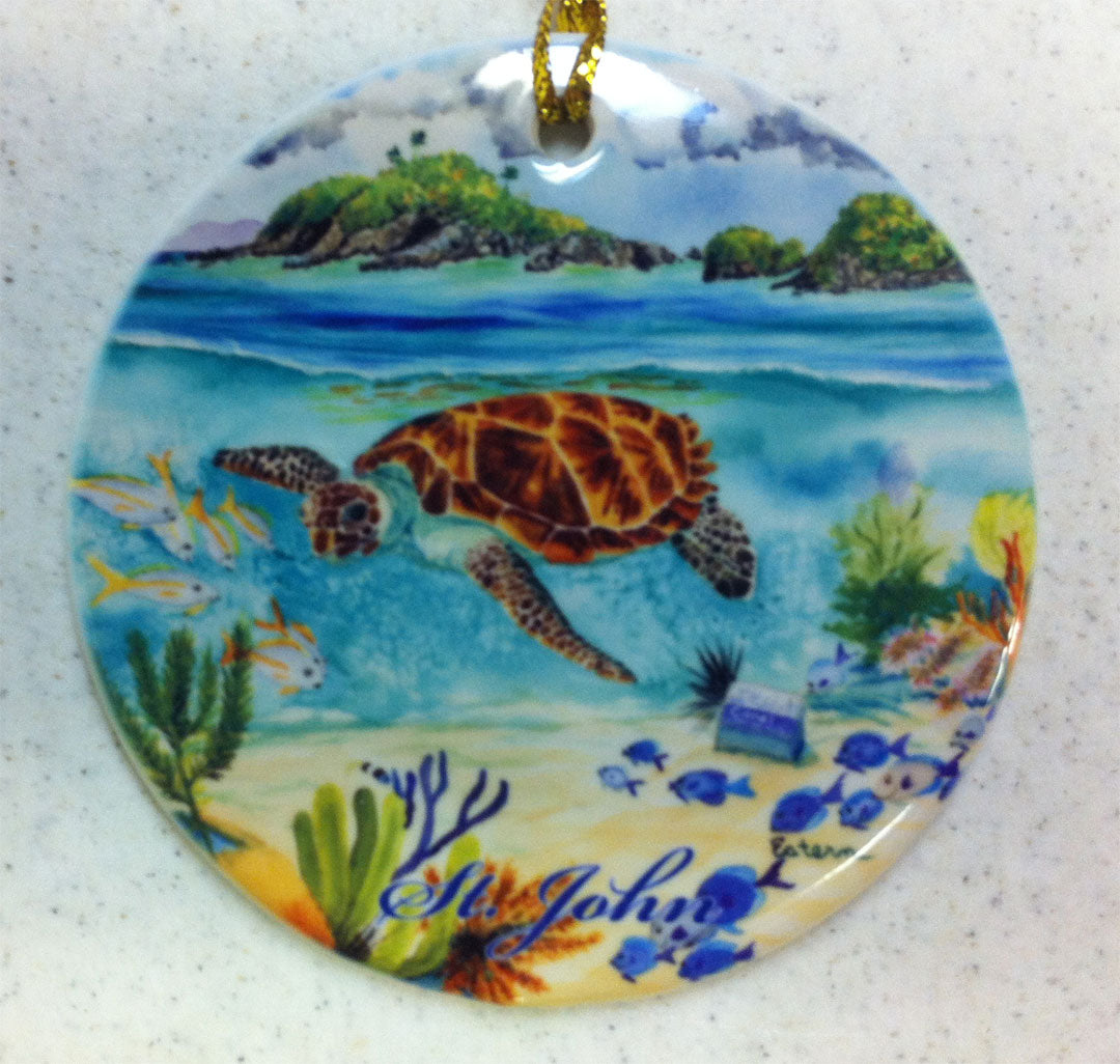 Underwater Turtle Christmas Ornament