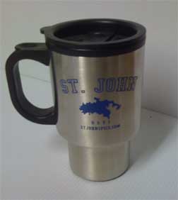 Stainless Steel Travel Mug with Map of St. John