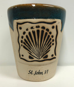 Shell St. John, VI Potter's Ceramic Shot Glass